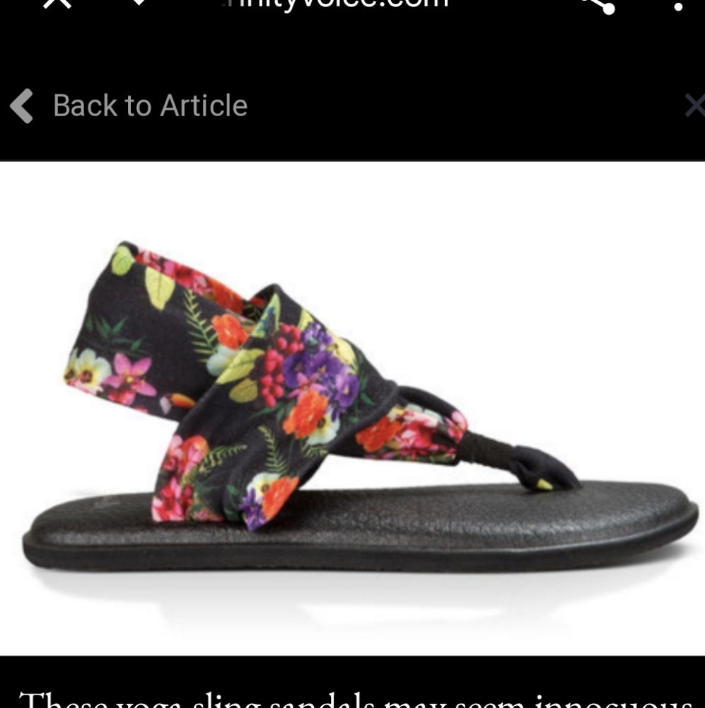 Sanuk Floral Yoga Sling Sandals EUC